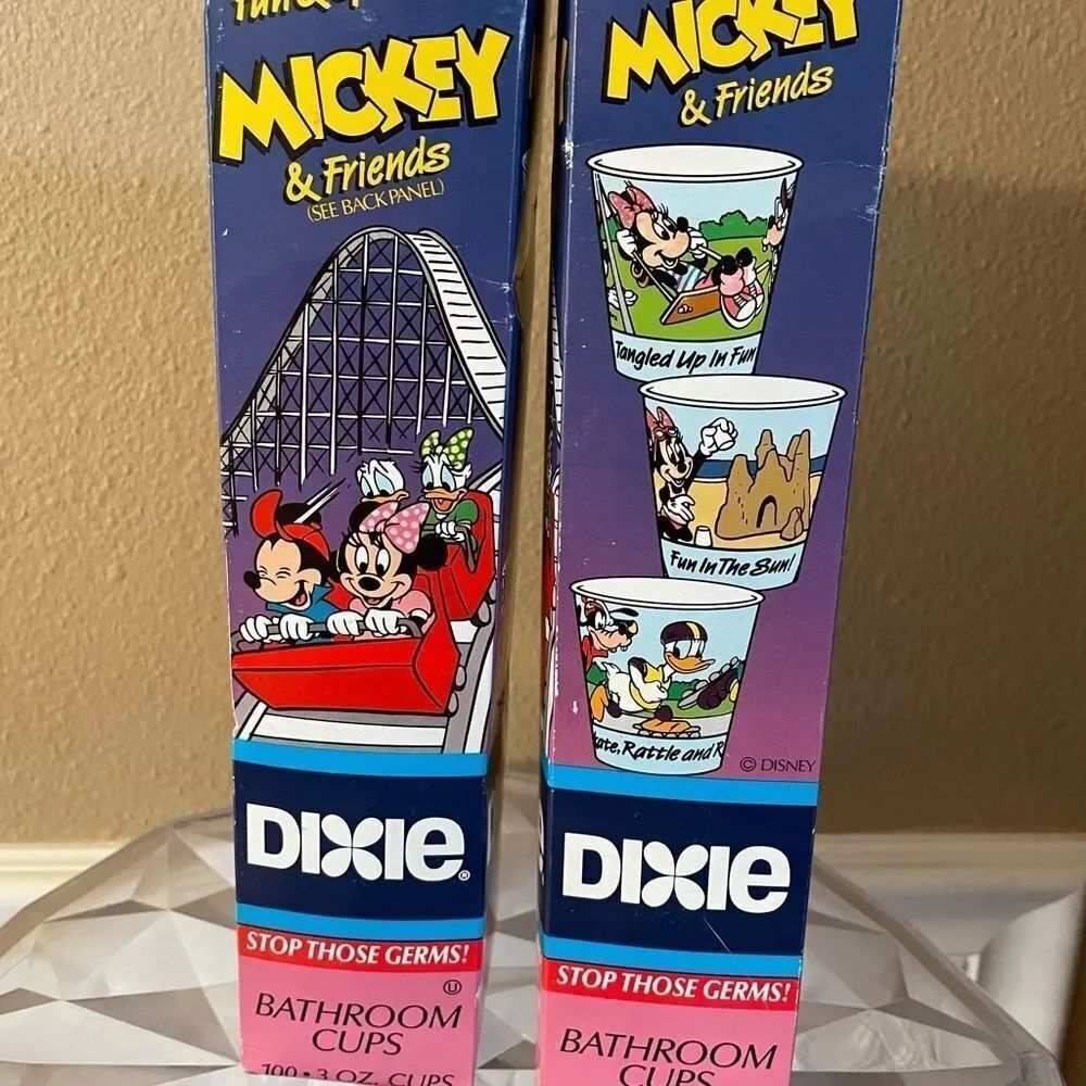 Dixie Kids 1991 Disney Mickey & Friends Dixie Bathroom Cups 2 Count of 100